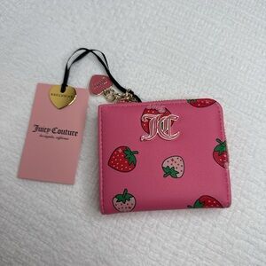 Juicy Couture Sweet Juicy Large Zip Card Case- Pink Lemonade Multicolor 🍓